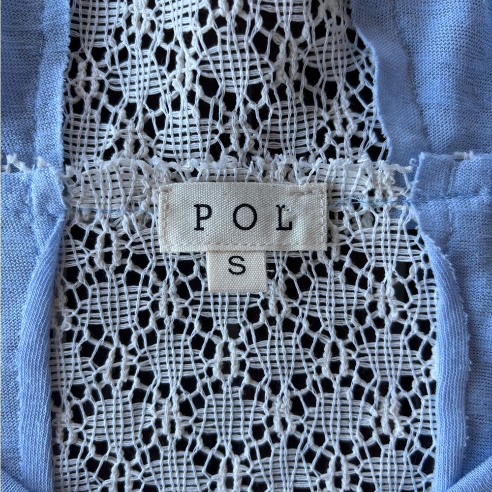 POL Blue and Cream Peace Sign Hoodie - Picture 9 of 10